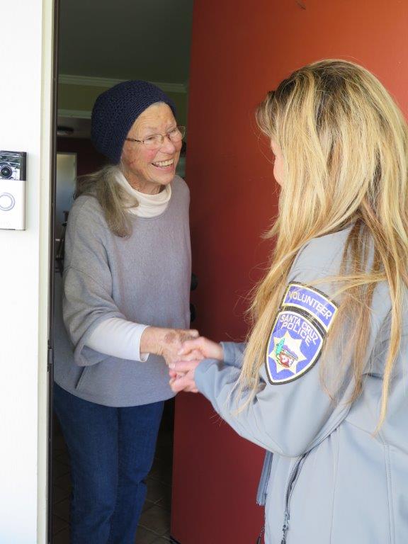 SCPD Volunteer greeting a YANA participant