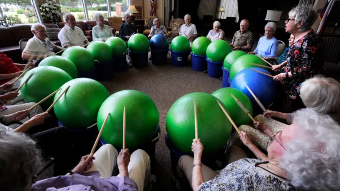 Cardio drumming circle