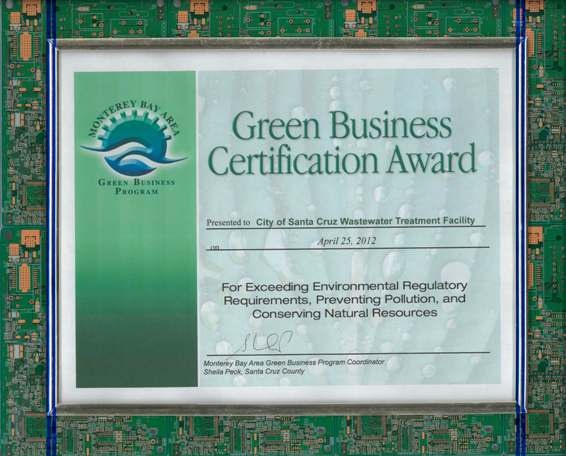 Monterey Bay Green Business Certificate Award